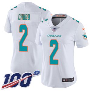 dolphins #2 bradley chubb white women's stitched nfl 100th season vapor untouchable limited wholesale jersey