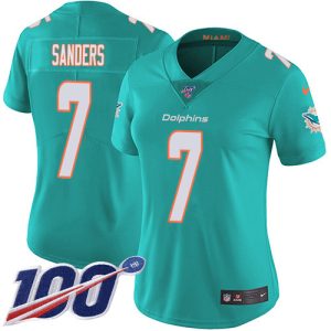 wholesale Dolphins #7 Jason Sanders Aqua Green Team Color Women's Stitched NFL 100th Season Vapor Untouchable Limited Jersey