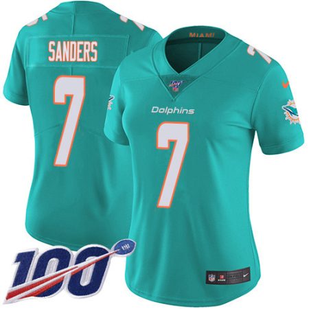 wholesale Dolphins #7 Jason Sanders Aqua Green Team Color Women's Stitched NFL 100th Season Vapor Untouchable Limited Jersey