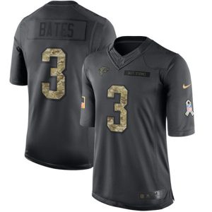 Falcons #3 Jessie Bates Black Stitched Youth NFL Limited 2016 Salute to Service Jersey