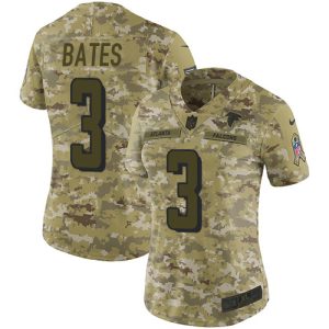 Falcons #3 Jessie Bates Camo Stitched Women's NFL Limited 2018 Salute To Service Jersey