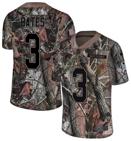 Falcons #3 Jessie Bates Camo Stitched Youth NFL Limited Rush Realtree Jersey