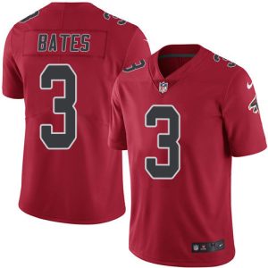 Falcons #3 Jessie Bates Red Stitched Youth NFL Limited Rush Jersey