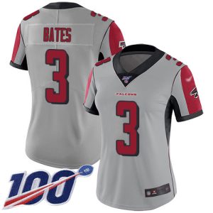 falcons #3 jessie bates silver stitched women's nfl limited inverted legend 100th season wholesale jersey