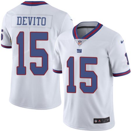 Giants #15 Tommy DeVito White Youth Stitched NFL Limited Rush Jersey