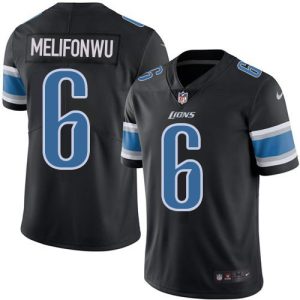 cheap Lions #6 Ifeatu Melifonwu Black Youth Stitched NFL Limited Rush Jersey