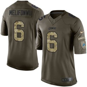 wholesale Lions #6 Ifeatu Melifonwu Green Youth Stitched NFL Limited 2015 Salute to Service Jersey