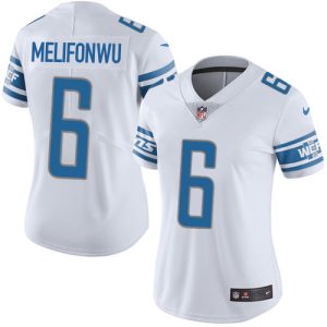 lions #6 ifeatu melifonwu white women's stitched nfl vapor untouchable limited wholesale jersey
