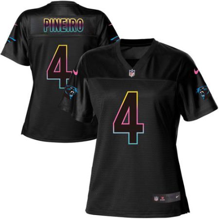 wholesale Panthers #4 Eddy Pineiro Black Women's NFL Fashion Game Jersey