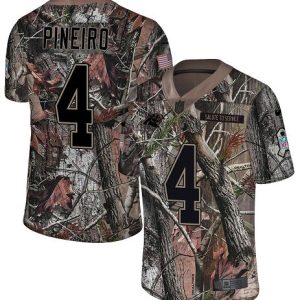 Panthers #4 Eddy Pineiro Camo Youth Stitched NFL Limited Rush Realtree Jersey
