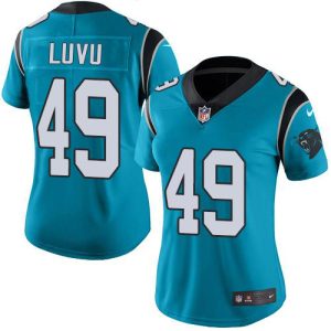 Panthers #49 Frankie Luvu Blue Alternate Women's Stitched NFL Vapor Untouchable Limited Jersey