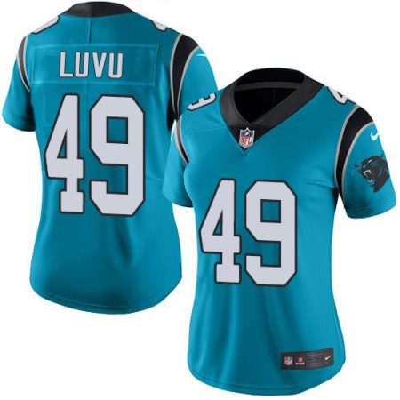 Panthers #49 Frankie Luvu Blue Alternate Women's Stitched NFL Vapor Untouchable Limited Jersey
