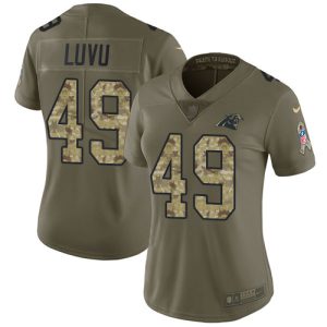 wholesale Panthers #49 Frankie Luvu Olive/Camo Women's Stitched NFL Limited 2017 Salute To Service Jersey