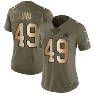 cheap Panthers #49 Frankie Luvu Olive/Gold Women's Stitched NFL Limited 2017 Salute To Service Jersey