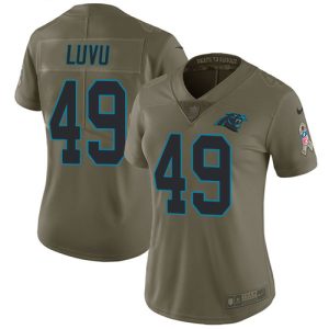 panthers #49 frankie luvu olive women's stitched nfl limited 2017 salute to service wholesale jersey