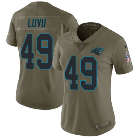 panthers #49 frankie luvu olive women's stitched nfl limited 2017 salute to service wholesale jersey