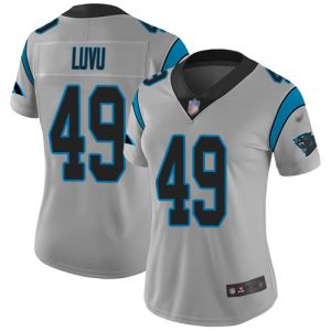 wholesale Panthers #49 Frankie Luvu Silver Women's Stitched NFL Limited Inverted Legend Jersey
