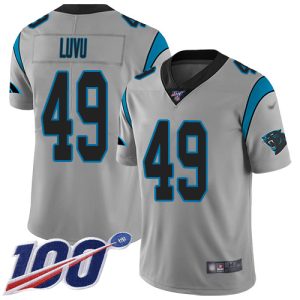 panthers #49 frankie luvu silver youth stitched nfl limited inverted legend 100th season wholesale jersey