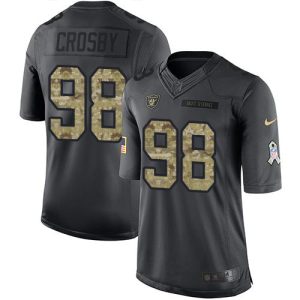 wholesale Raiders #98 Maxx Crosby Black Youth Stitched NFL Limited 2016 Salute to Service Jersey