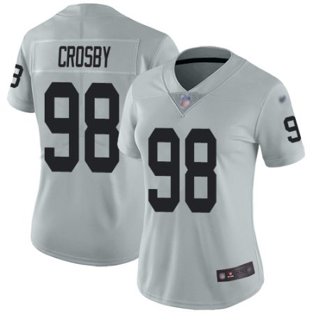 Raiders #98 Maxx Crosby Silver Women's Stitched NFL Limited Inverted Legend Jersey