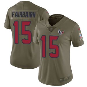 Texans #15 Ka'imi Fairbairn Olive Women's Stitched NFL Limited 2017 Salute To Service Jersey