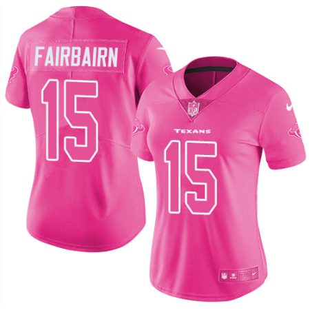 texans #15 ka'imi fairbairn pink women's stitched nfl limited rush fashion cheap jersey