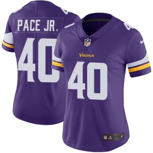 Vikings #40 Ivan Pace Jr. Purple Team Color Women's Stitched NFL Vapor Untouchable Limited Jersey