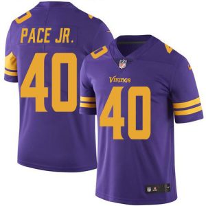 wholesale Vikings #40 Ivan Pace Jr. Purple Youth Stitched NFL Limited Rush Jersey