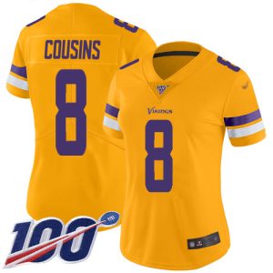 vikings #8 kirk cousins gold women's stitched nfl limited inverted legend 100th season cheap jersey