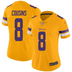 wholesale Vikings #8 Kirk Cousins Gold Women's Stitched NFL Limited Inverted Legend Jersey