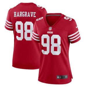 San Francisco 49ers #98 Javon Hargrave Scarlet Women's 2022-23 NFL Game Jersey
