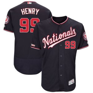 Nationals #99 Cole Henry Majestic Alternate Authentic Collection Flex Base Player Jersey Navy