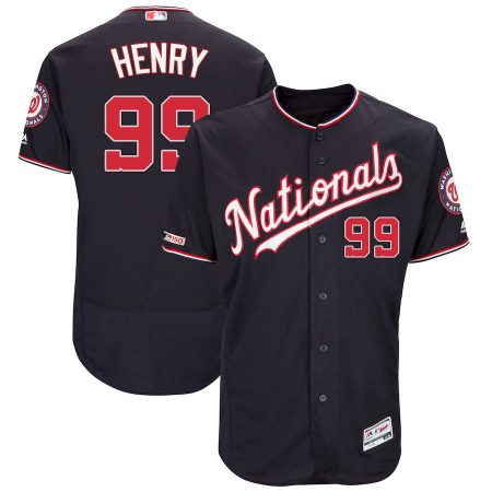 Nationals #99 Cole Henry Majestic Alternate Authentic Collection Flex Base Player Jersey Navy