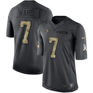 49ers #7 Charvarius Ward Black Youth Stitched NFL Limited 2016 Salute to Service Jersey