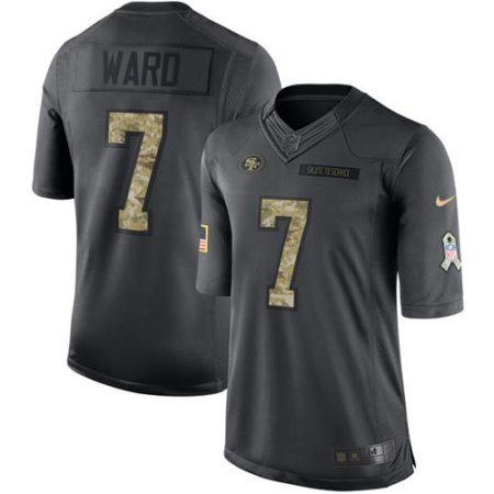 49ers #7 Charvarius Ward Black Youth Stitched NFL Limited 2016 Salute to Service Jersey