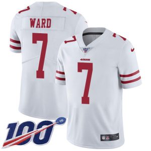 wholesale 49ers #7 Charvarius Ward White Youth Stitched NFL 100th Season Vapor Limited Jersey