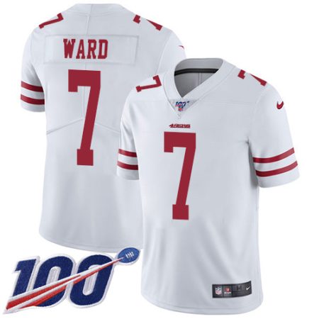 wholesale 49ers #7 Charvarius Ward White Youth Stitched NFL 100th Season Vapor Limited Jersey