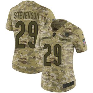 Bears #29 Tyrique Stevenson Camo Women's Stitched NFL Limited 2018 Salute To Service Jersey