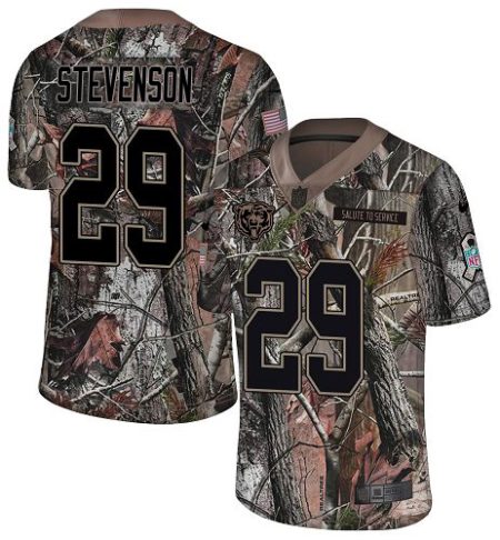 Bears #29 Tyrique Stevenson Camo Youth Stitched NFL Limited Rush Realtree Jersey