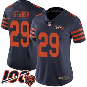 cheap Bears #29 Tyrique Stevenson Navy Blue Alternate Women's Stitched NFL 100th Season Vapor Untouchable Limited Jersey