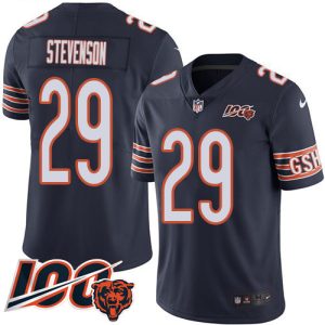 cheap Bears #29 Tyrique Stevenson Navy Blue Team Color Youth Stitched NFL 100th Season Vapor Untouchable Limited Jersey