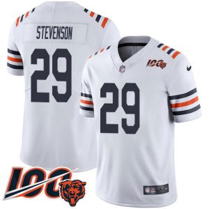 bears #29 tyrique stevenson white alternate youth stitched nfl vapor untouchable limited 100th season wholesale jersey