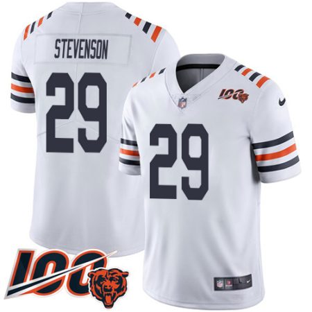 bears #29 tyrique stevenson white alternate youth stitched nfl vapor untouchable limited 100th season wholesale jersey