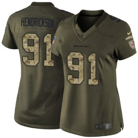 Bengals #91 Trey Hendrickson Green Women's Stitched NFL Limited 2015 Salute to Service Jersey