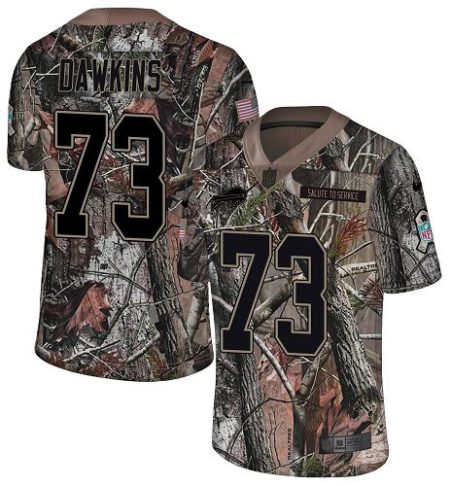 Bills #73 Dion Dawkins Camo Youth Stitched NFL Limited Rush Realtree Jersey