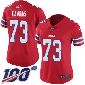bills #73 dion dawkins red women's stitched nfl limited rush 100th season wholesale jersey