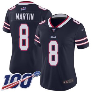 Bills #8 Sam Martin Navy Women's Stitched NFL Limited Inverted Legend 100th Season Jersey
