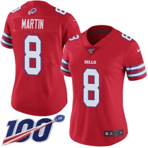 Bills #8 Sam Martin Red Women's Stitched NFL Limited Rush 100th Season Jersey