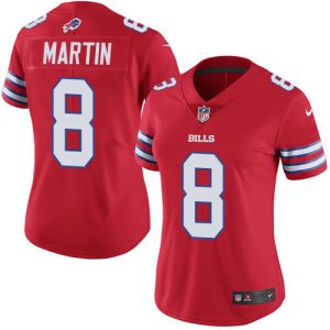bills #8 sam martin red women's stitched nfl limited rush cheap jersey
