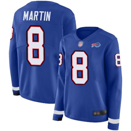 bills #8 sam martin royal blue team color women's stitched nfl limited therma long sleeve cheap jersey